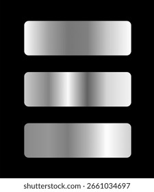 Conjunto de Gradientes plateados sobre fondo negro