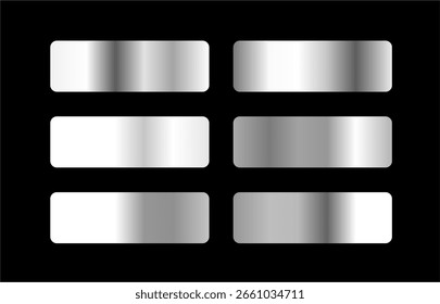 set of silver gradients on black background