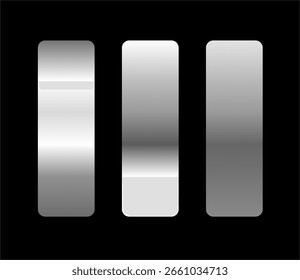 set of silver gradients on black background