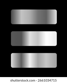 set of silver gradients on black background