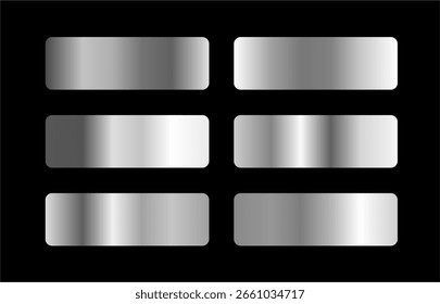 Conjunto de Gradientes plateados sobre fondo negro