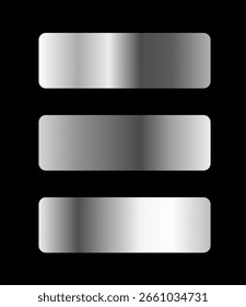 Conjunto de Gradientes plateados sobre fondo negro
