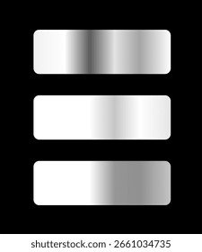 set of silver gradients on black background