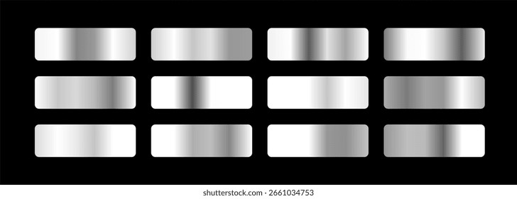 Conjunto de Gradientes plateados sobre fondo negro