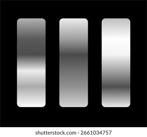 set of silver gradients on black background