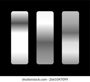 set of silver gradients on black background