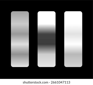 set of silver gradients on black background
