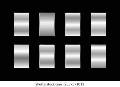 Set of silver gradients on blackground
