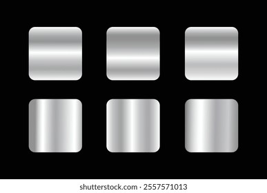 Set of silver gradients on blackground
