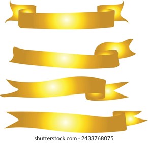 set of silver gray luxury ribbon band element set of ribbons set of ribbon band element
