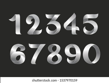 Silver Numbers Vectors Vector Art & Graphics