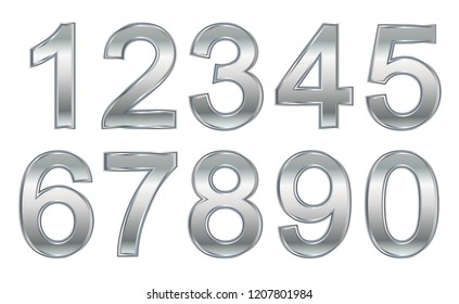 Silver Numbers On Gray Background Vector Stock Vector (Royalty Free ...