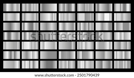 Set of silver texture background. Silver background texture. Steel metal background templates. Metal gradient collection. Vector illustration