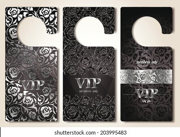 Set of  silver VIP door tags