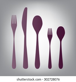 Set of silverware in vector design