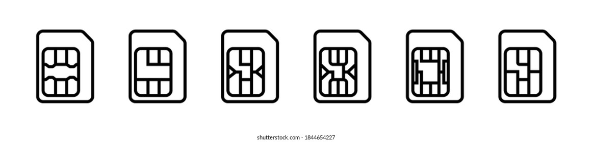 Establecer la tarjeta sim, iconos de la línea de la tarjeta de teléfono móvil