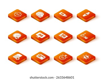 Set Sim card rejected, Micro Card, Digital speed meter 5G, Location network, Laptop with,  and Router and wi-fi signal icon. Vector