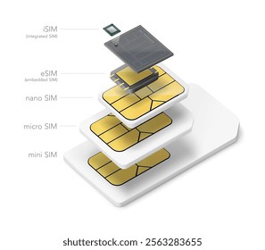 Set of SIM cards mockups. Realistic vector illustration isolated on white background. Can be use for template your design, presentation, promo, ad. EPS10.	