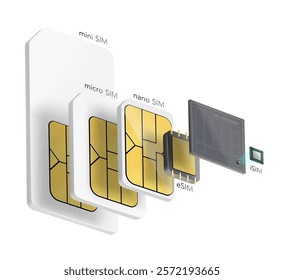 Set of SIM cards mockups. Realistic vector illustration isolated on white background. Can be use for template your design, presentation, promo, ad. EPS10.	