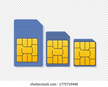 set of sim cards. vector editable eps 10.
