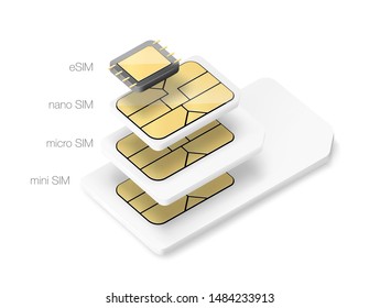 Set of SIM cards. Vector illustration on white background. Ready for your design. EPS10.