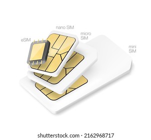 Set of SIM cards. Vector illustration on white background. Ready for your design. EPS10.