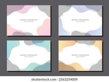 A set of simple and abstract background material made of pastel color gradations. A size vector illustration