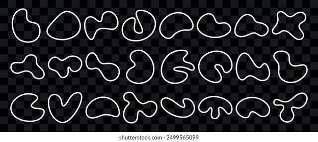 Set of simple abstract freeform shapes.