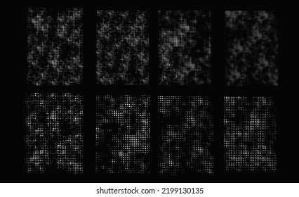 Set of simple Abstract shape grunge halftones dot texture, Vector illustration.