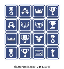 Set of simple achievement icons for web design, sites, applications, stickers and games