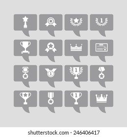 Set of simple achievement icons for web design, sites, applications, stickers and games