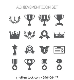 Set of simple achievement icons for web design, sites, applications, stickers and games