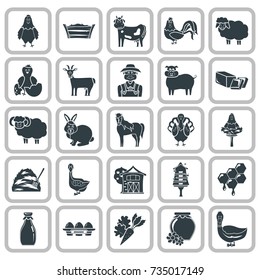 Set of simple agriculture icons for web and mobile