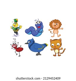 Set of simple animal character logo design-4