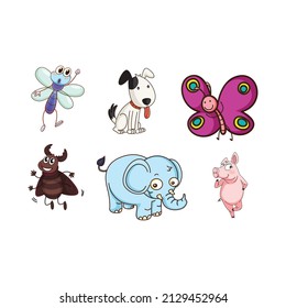 Set of simple animal character logo design-5
