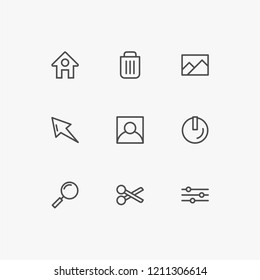 Set of simple app icon media technology design vector 