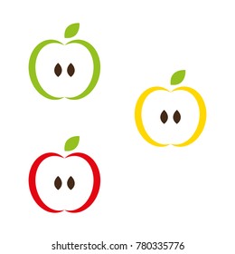 A set of simple apple icons