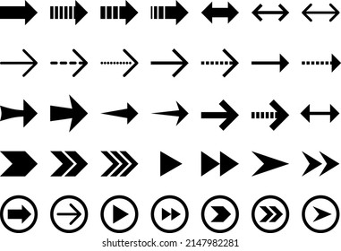 A set of simple arrow icons (black)