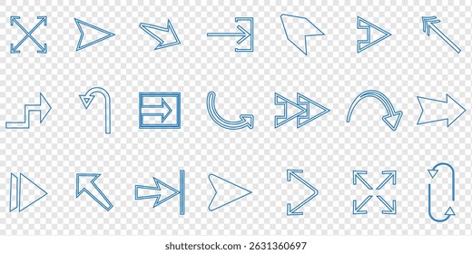 Set of Simple Arrow Icons . directional symbols for design projects.