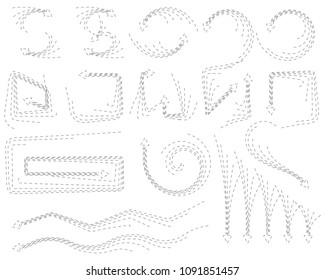 Set of Simple Arrow Vector Icons. Black Direction Symbol or Communication Sign Isolated on White Background