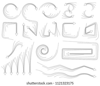 Set of Simple Arrow Vector Icons. Black Direction Symbol or Communication Sign Isolated on White Background