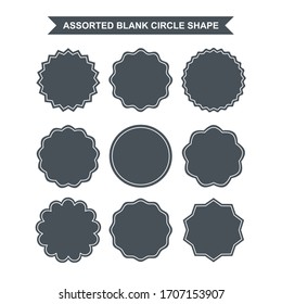 Set of Simple Assorted Blank Circle Shape Design Template Vector