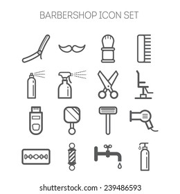 Set of simple barbershop icons