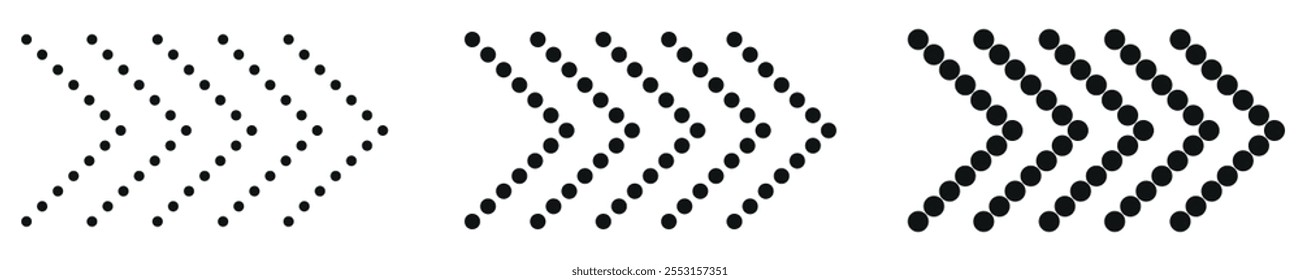 Set of simple black arrows isolated on transparent background