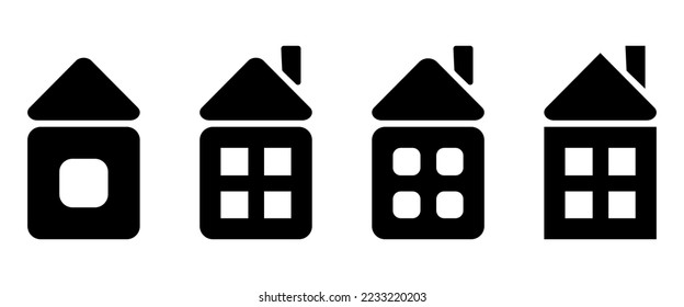 Un conjunto de sencillas casas negras. Un buen elemento para cualquier proyecto.