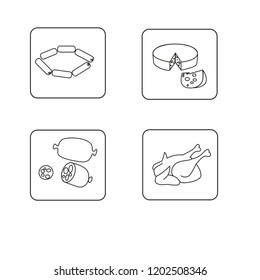 Set of simple black and white food template icons.