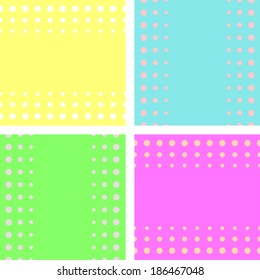 A set of simple, bright seamless horizontal and vertical patterns of dots