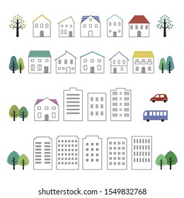 Set of simple building icons