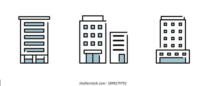 Un conjunto de simples iconos de construcción