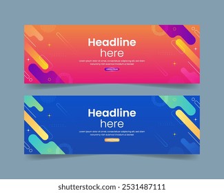 Set of simple business banner design